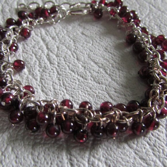 Sterling Silver Amethyst Multi Bead Bracelet - NEW - Picture 4 of 6